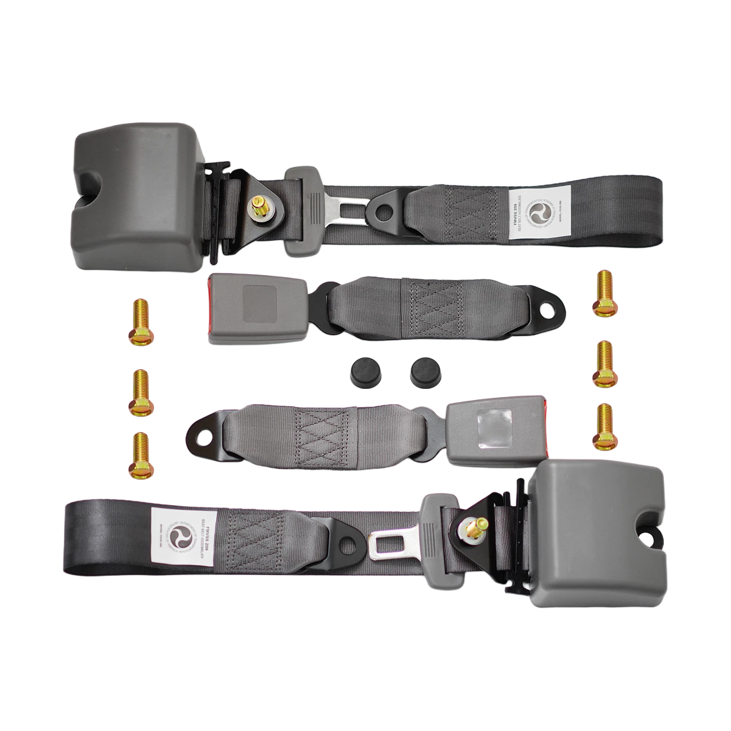2Pcs 3‑Point Retractable Gray Buckle Seat Belt For Ford Explorer